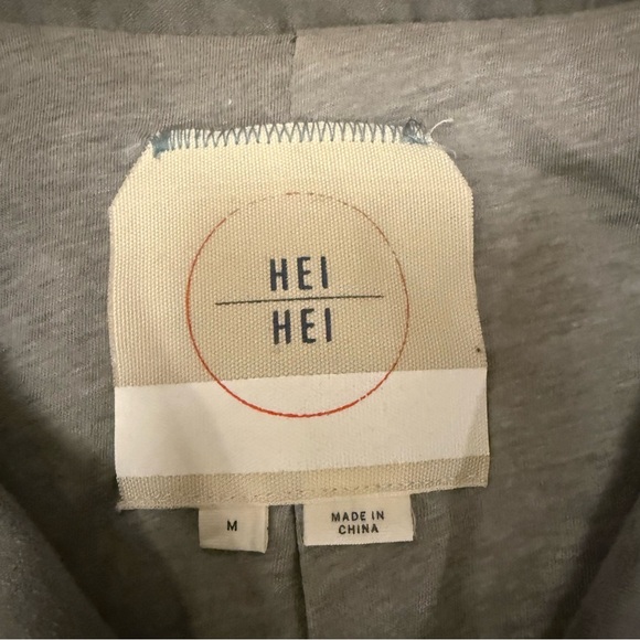 Anthro Hei Hei Gray Vegan Suede Moto Jacket Perforated Zip Women’s M NWOT - Picture 3 of 5